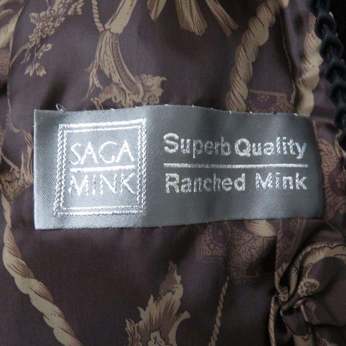 30%OFF SALE セール SAGA MINK 裏地 総柄 superb quality ファーコート