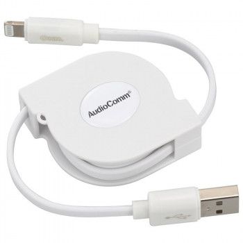  AudioComm 巻き取り式ライトニングケーブル 0.8m SIP-L08MAH-W その他ケーブル