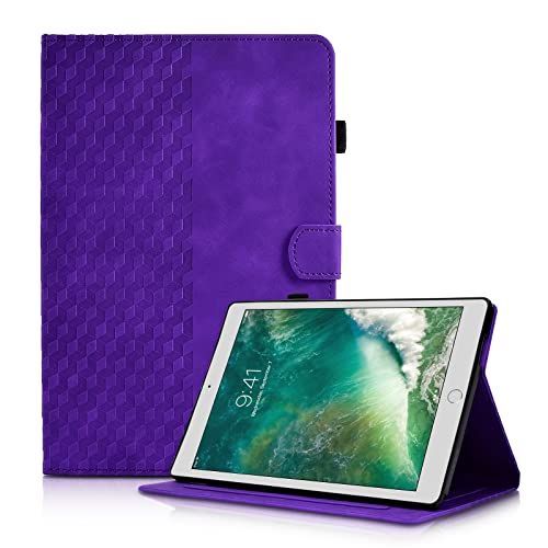 パープル iPad 9.7 インチ 第5 第6世代 (2018/2017) ケース 軽量 iPad 9.7 ケース 第6/5世代 2018と2017年モデル PUレザー スマートカバー オートスリープ機能 対応 Apple Pencilペン収納・ホルダー付 ・