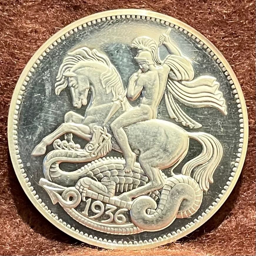 1936年 イギリス エドワード8世 馬上騎士 クラウン 銀貨 メダル - メルカリ