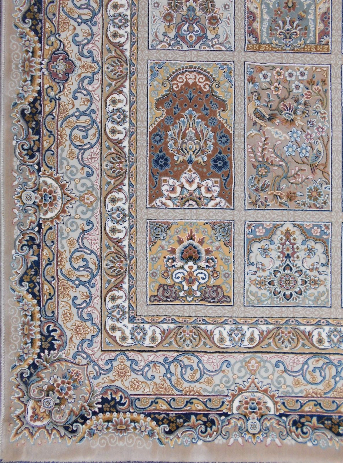 225万ノット！超高密度織 絨毯！本場 イラン産100×150cm‐200151 - 玄関 