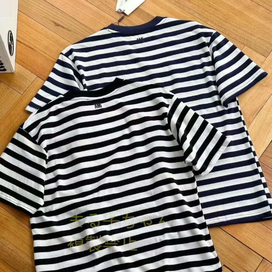 美品！AMI PARIS アミ パリス ストライプ Tシャツ 男女兼用 ペアルック  