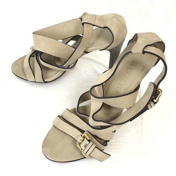 Burberry ハイヒールサンダル ベージュ SS24 バーバリー/Burberry☆ハイヒールサンダル/アンクルストラップ