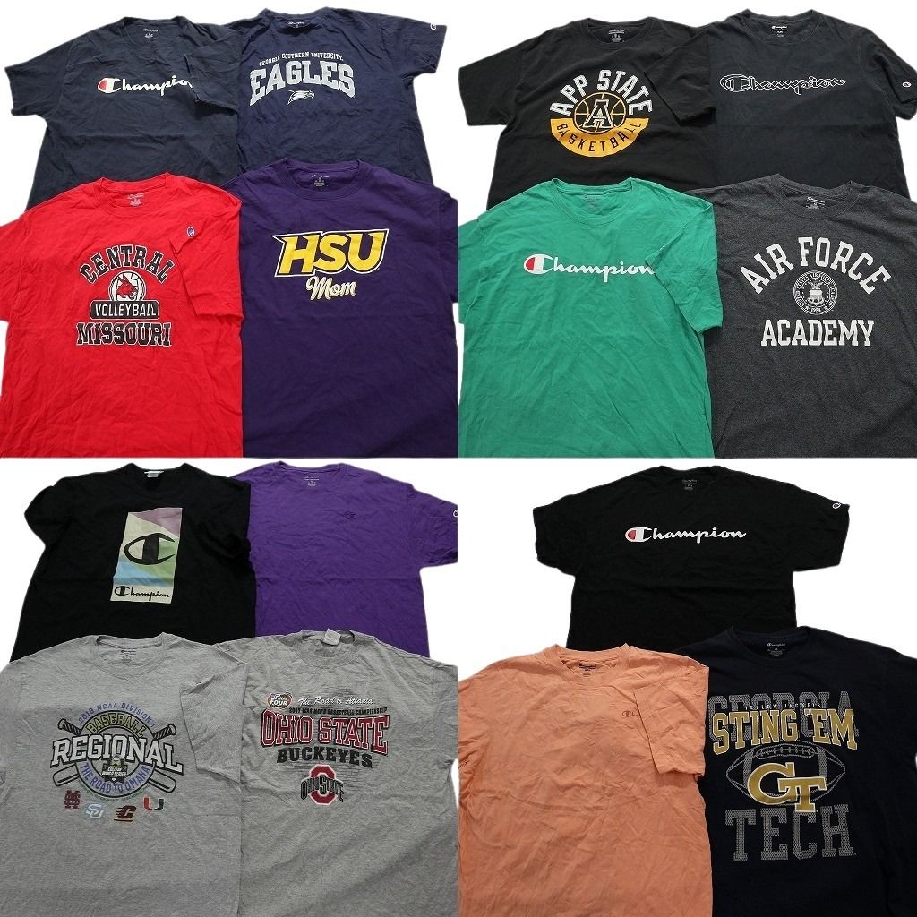 古着卸 チャンピオン 半袖Tシャツ 15枚セット メンズ XL カレッジ風 ワンポイント チームロゴ ミリタリー 古着 NA1511