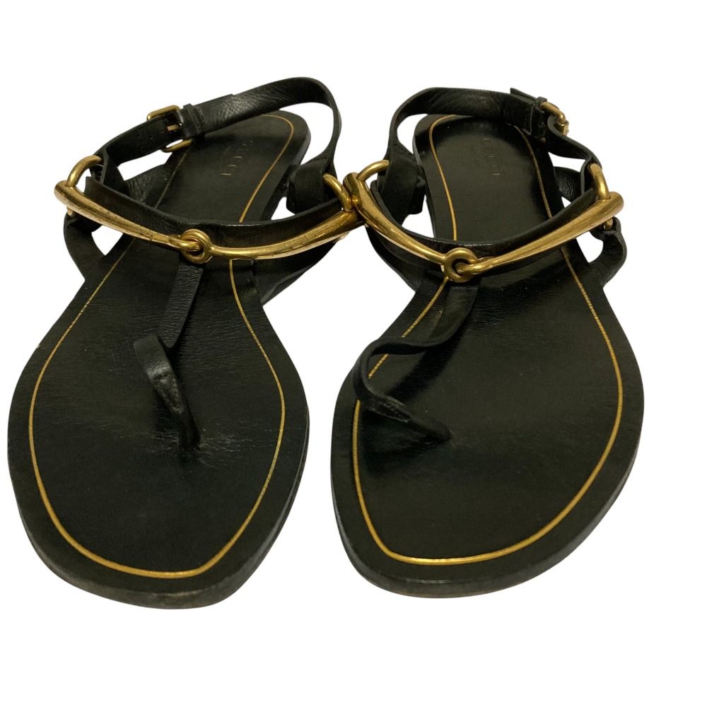 良品 GUCCI グッチ ホースビット トングサンダル 36.5 23.5cm