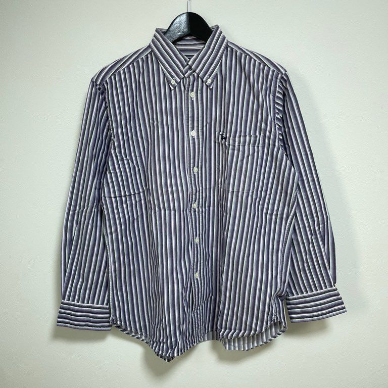 【214519】KEN COLLECTION ケンコレクション  ストライプ　長袖シャツ　サイズL メンズ  ・