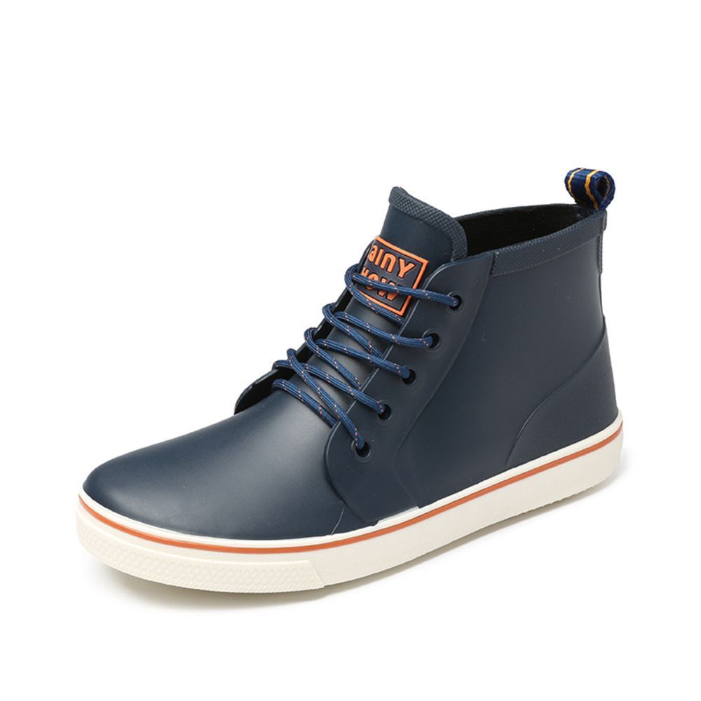 ネイビー  41(25.5cm)  レインシューズ pkk18 レインシューズ スニーカー メンズ 雨靴 長靴 レインブーツ 雨 靴 くつ 軽量 はっ水 撥水 滑りにくい ショート ブーツ カジュアルシューズ オールシー