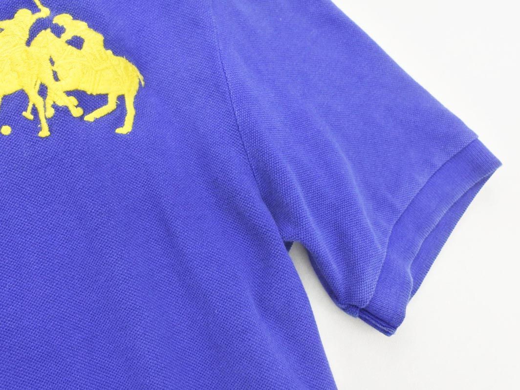 RALPH LAUREN シアサッカー 半袖シャツ ブルー 青 刺繍ロゴ XS RALPH LAUREN シアサッカー 半袖シャツ ブルー 青 刺繍ロゴ XS