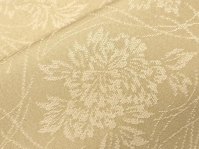 平和屋着物▽上質な色無地 単衣 草花地紋 丁字色 正絹 逸品 CAAT9393dy