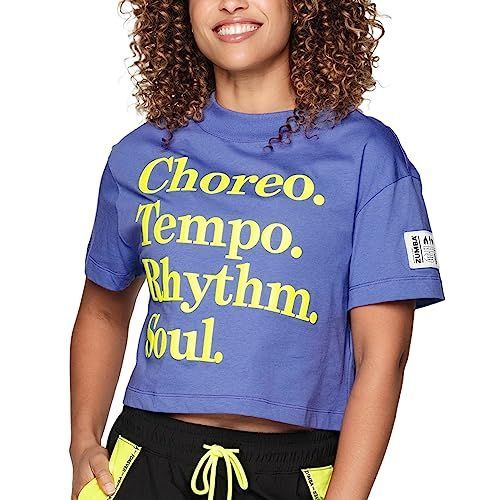 パープル_XS [ZUMBA WEAR] [ズンバウエア] クロップド トップス T