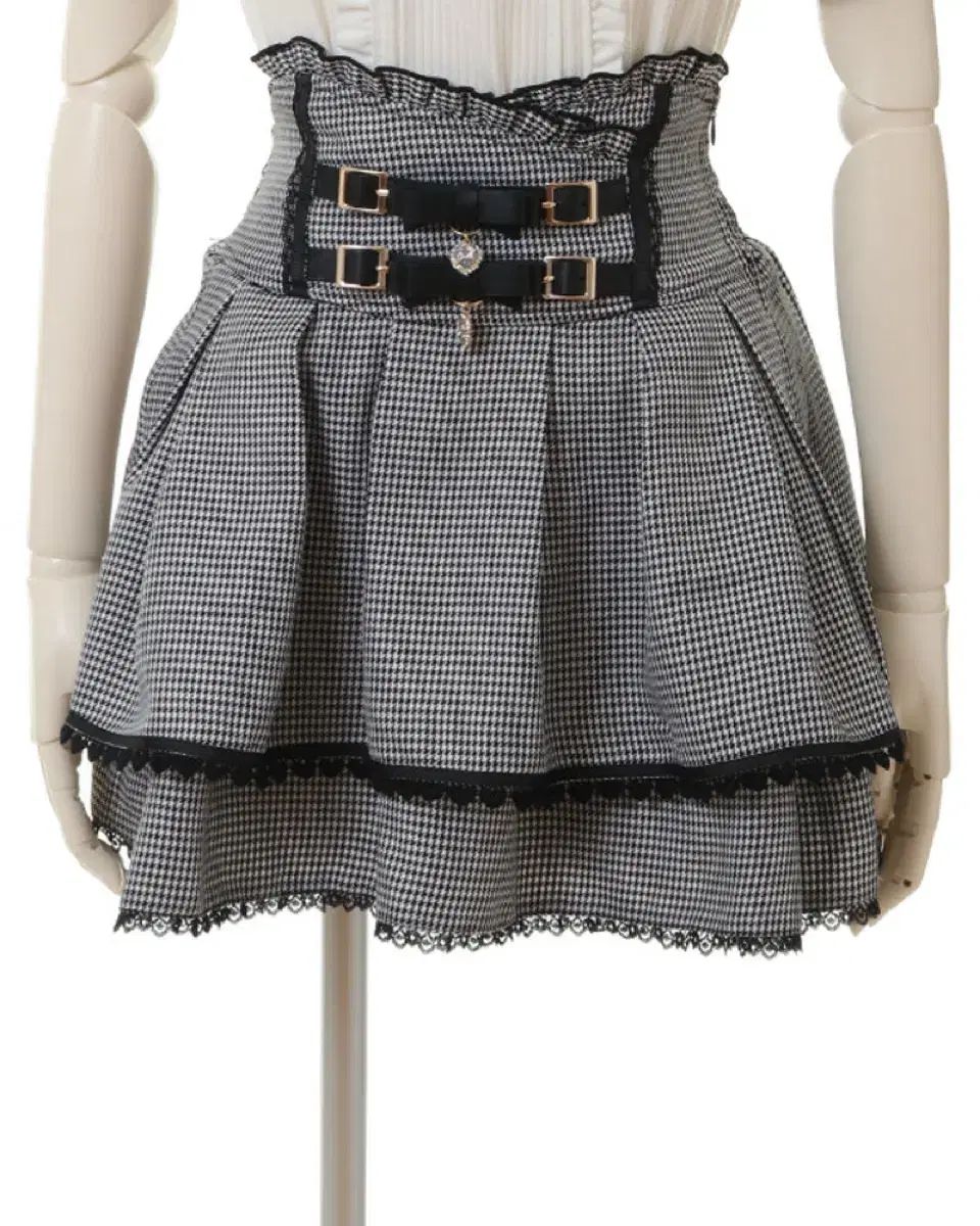 リズリサ 2連ベルト スカート チェック