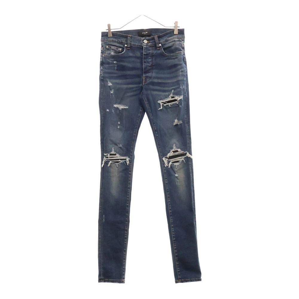 大学生 割引 AMIRI (アミリ) レザー蛇腹 バイカークラッシュストレッチ パンツ