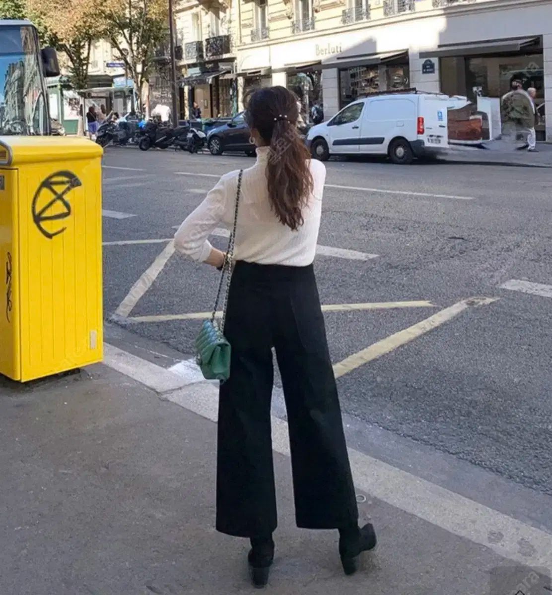 ショートボタンデニムパンツ ブラック