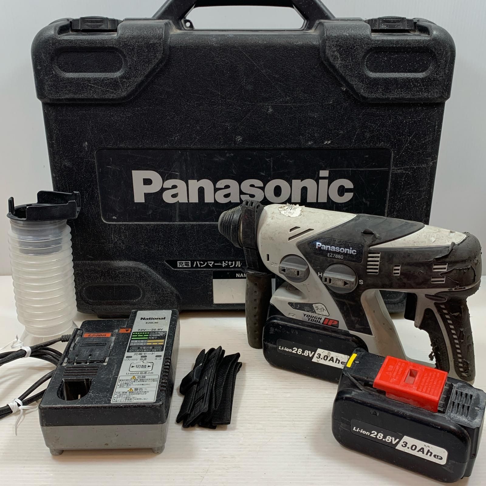 κκPanasonic パナソニック 締め付け工具 ハンマドリル コードレス式 28.8v 3.0Ah EZ7880 ブラック×グレー