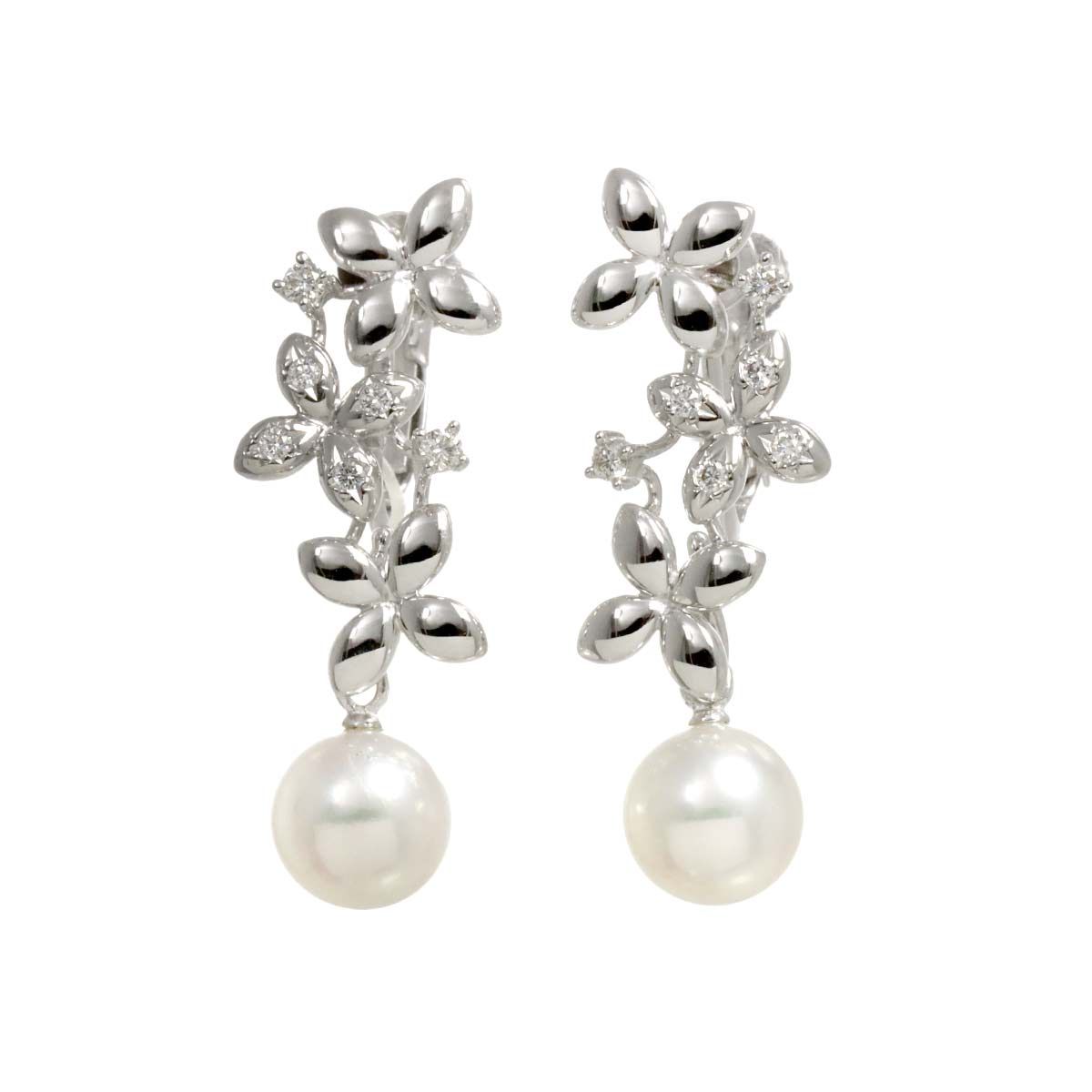 タサキ TASAKI アコヤ真珠 7.4mm ダイヤ 0.07ct/0.07ct