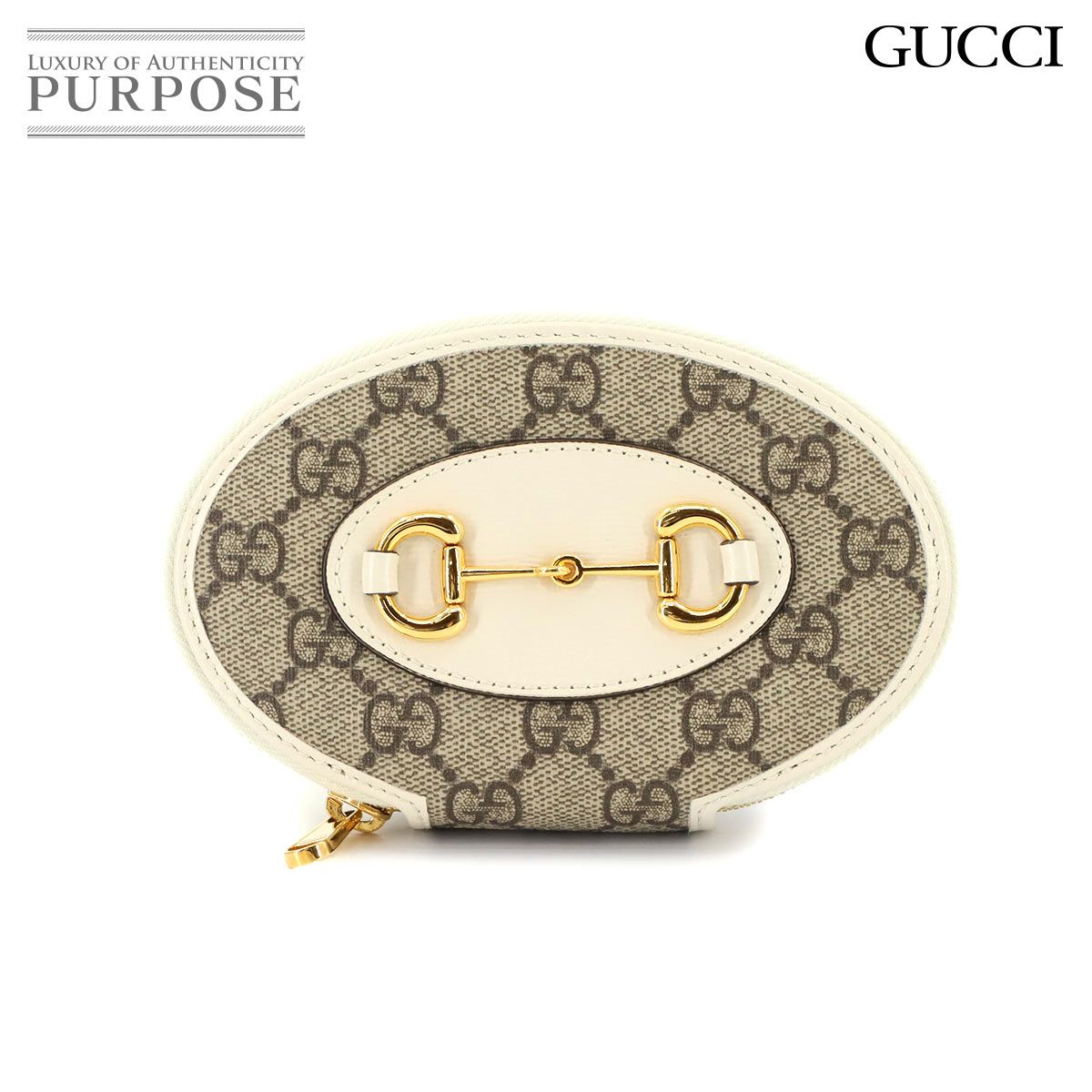 グッチ GUCCI ホースビット 1995 コインパース 小銭入れ GGスプリーム レザー ベージュ ホワイト 622040 90279127