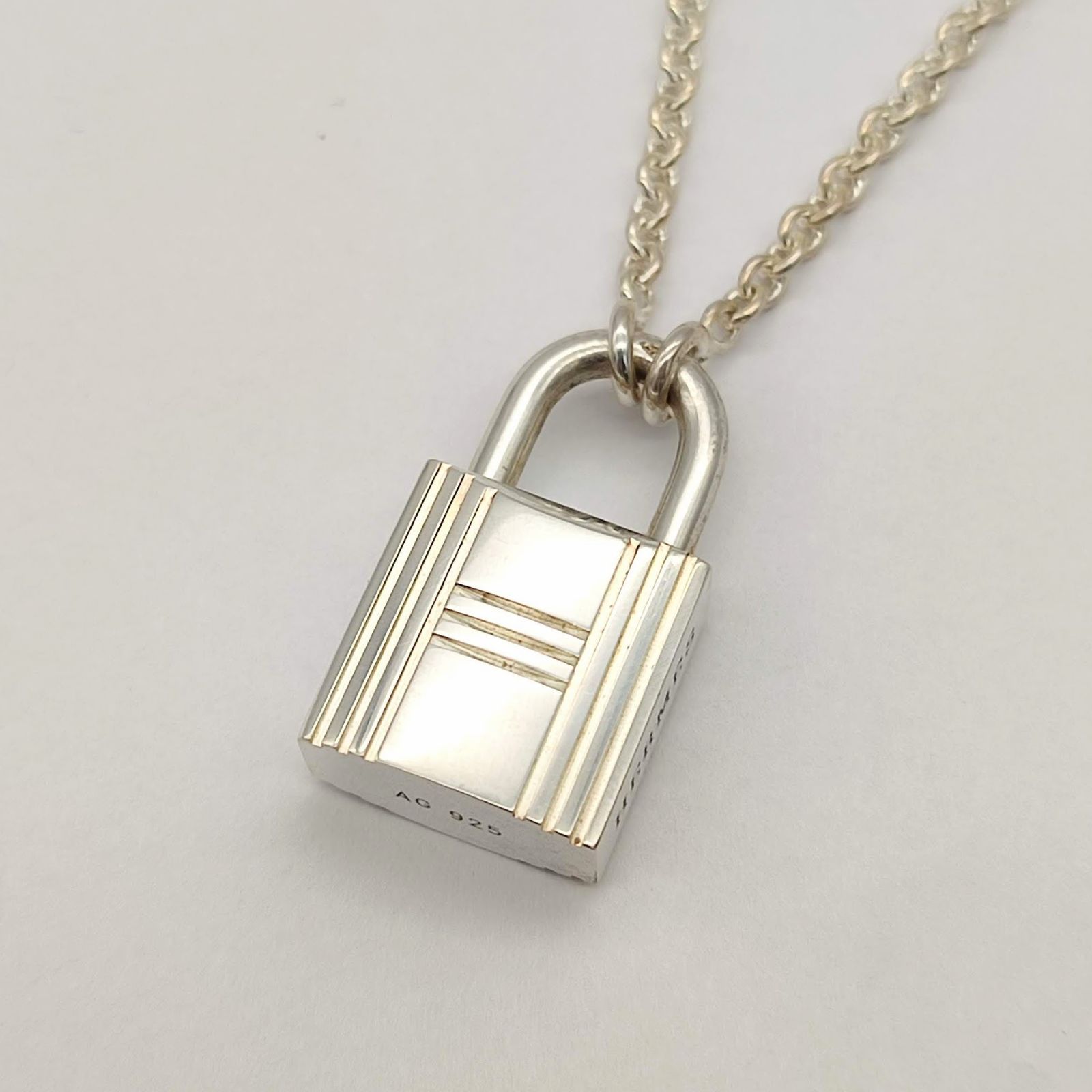 美品】HERMES エルメス カデナネックレス パドロック シルバー