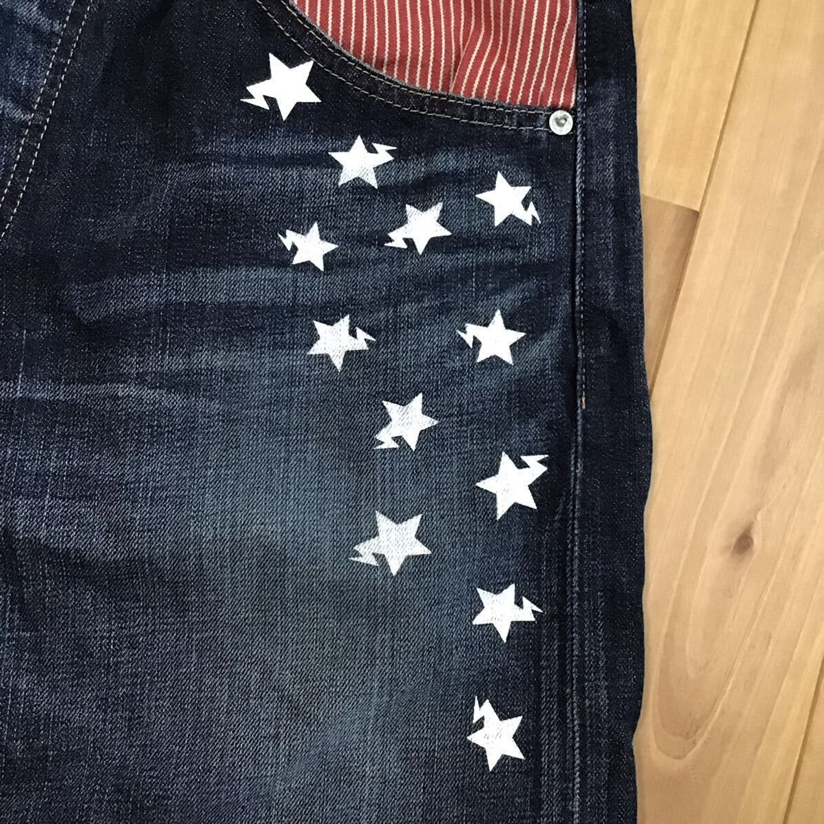 A BATHING APE BAPE STA DENIM ショーツ　ハーフパンツ BAPE STA LOGO デニム ハーフパンツ Sサイズ a bathing ape BAPE star