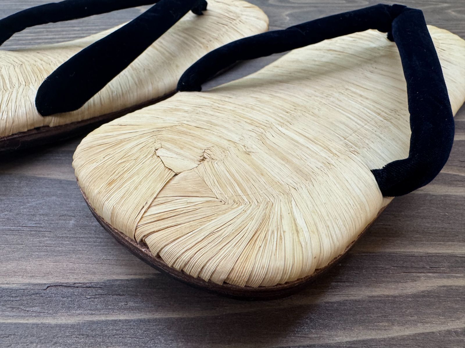 本畳表雪駄 男草履 濃紺 ほぼ黒 別珍鼻緒 南部表 ♥品 BL217