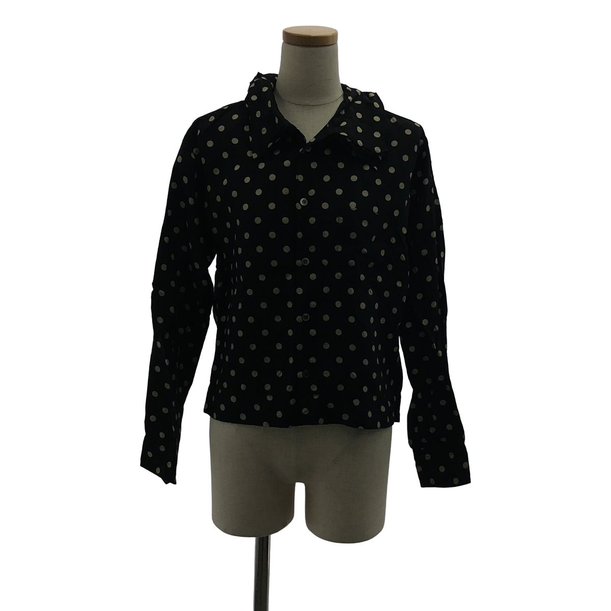 JUNYA WATANABE COMME des GARCONS / ジュンヤワタナベ | 2006SS | キュプラ ドット レイヤードカラー シャツ ブラウス | S | ブラック | レディース JUNYA WATANABE COMME des GARCONS / ジュンヤワタナベ | 2006SS