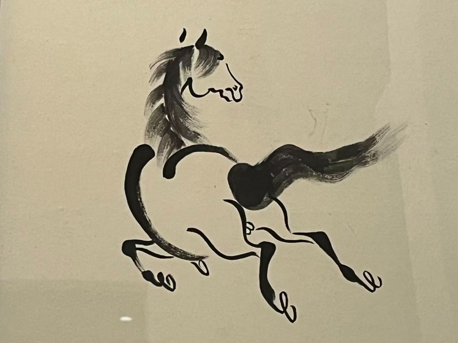 【送料無料期間限定】 額 馬 鐙庵む作 落款あり 額装 額入り 美術 芸術 壁掛け飾り