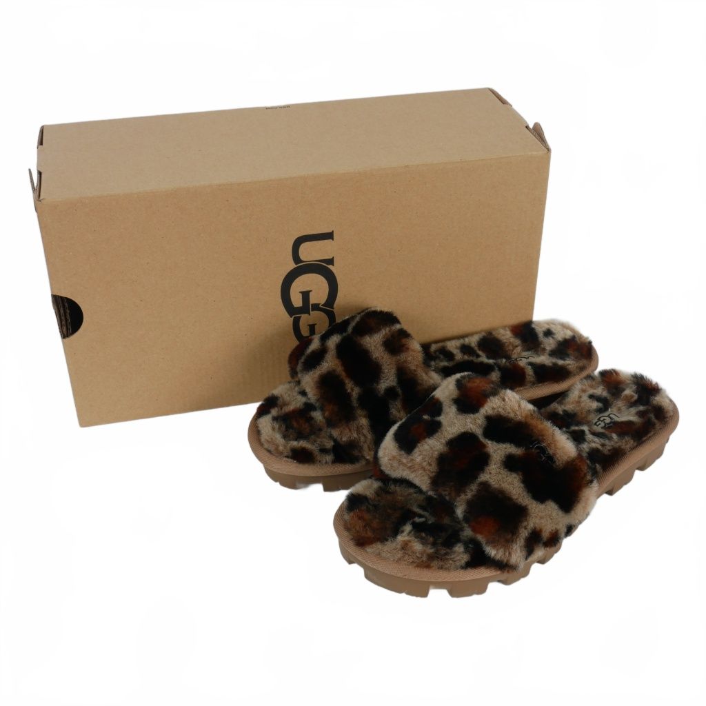 UGG アグ サンダル 24cm コゼット レオパード ファー アグ UGG W COZETTE LEOPARD コゼット スライド サンダル