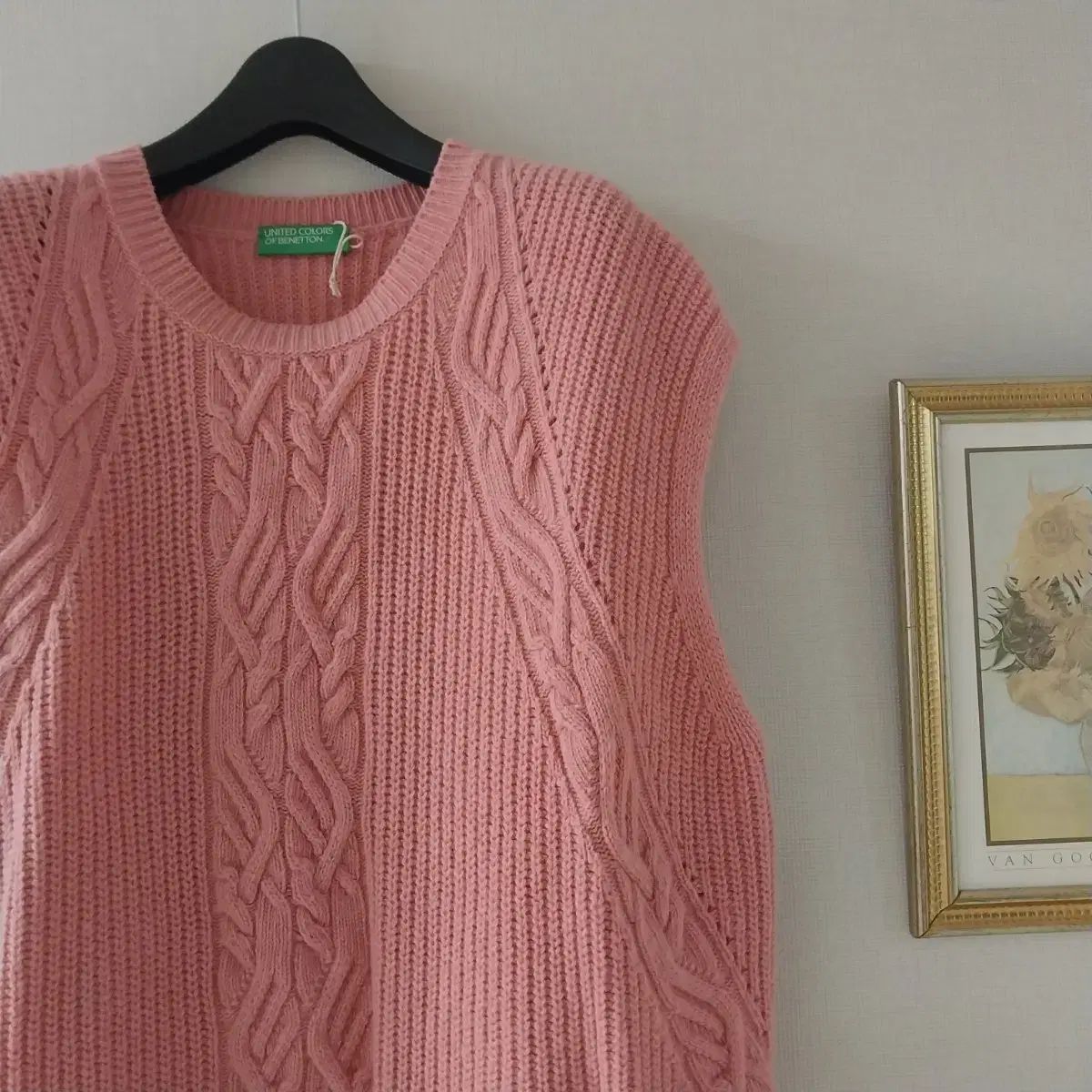 ベネトン ピンク ケーブル ベスト 66