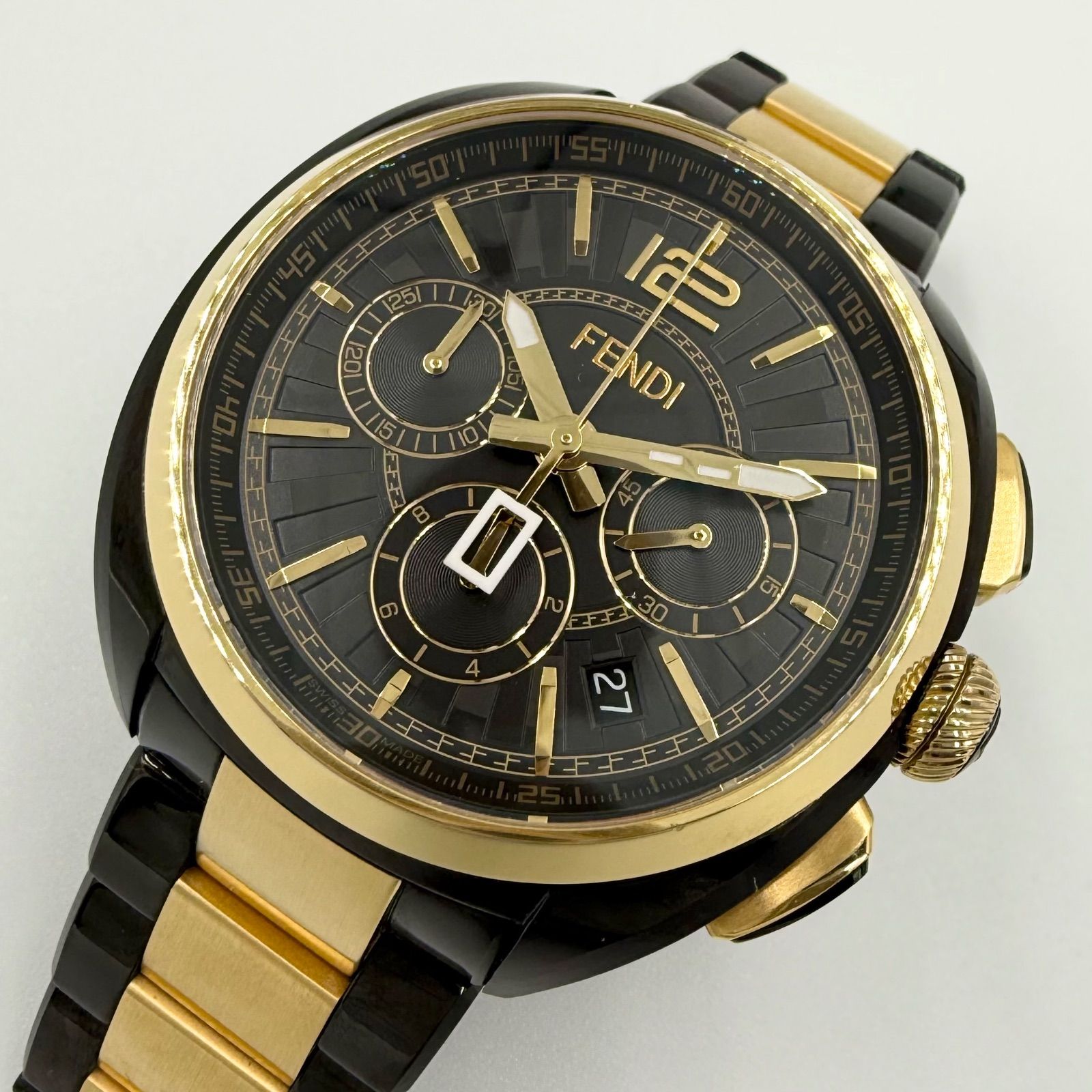 フェンディ モメント クロノグラフ 23000L SS クォーツ メンズ 時計