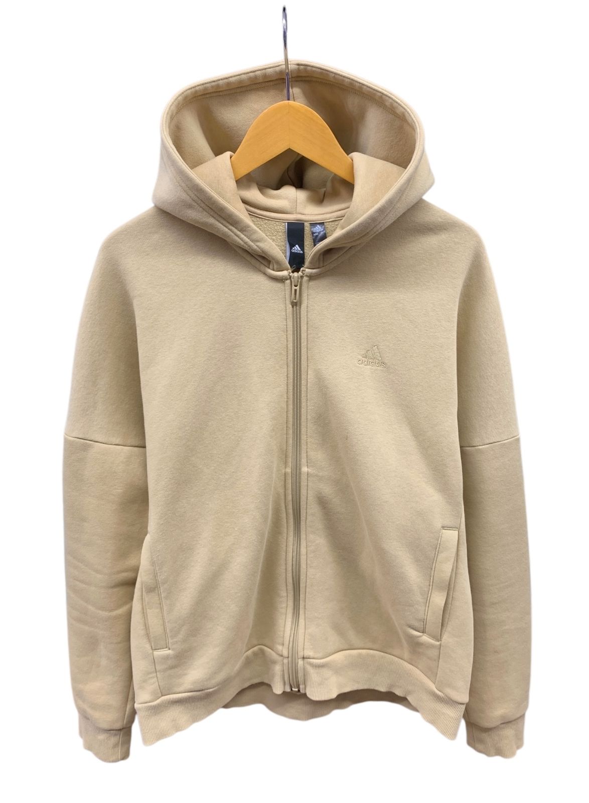 adidas (アディダス) ワーディング フルジップ パーカー スエット M ベージュ メンズ/025