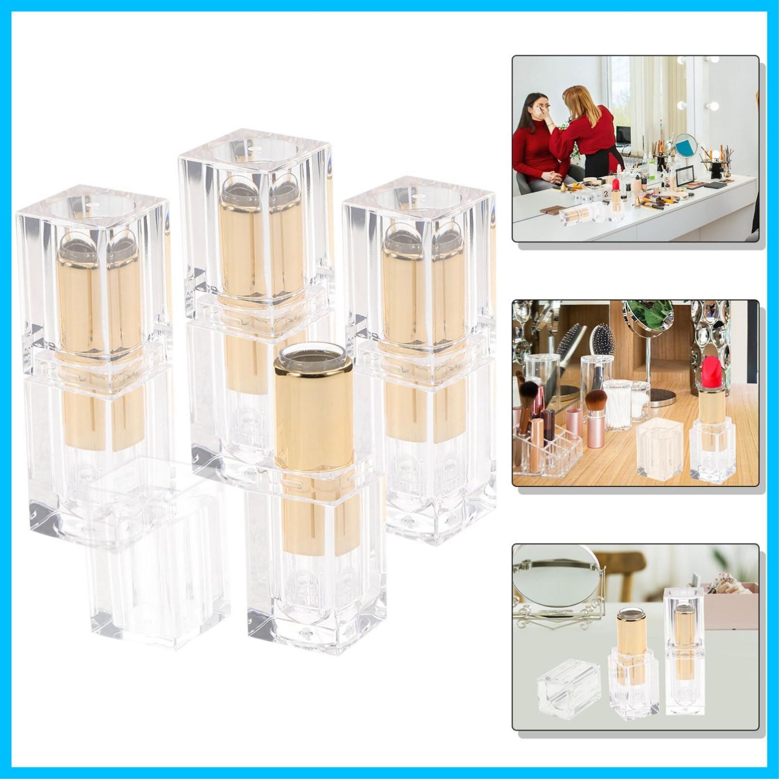 新着商品】手作りリップスティックコンテナ 口紅用詰替え容器 DIY 回転