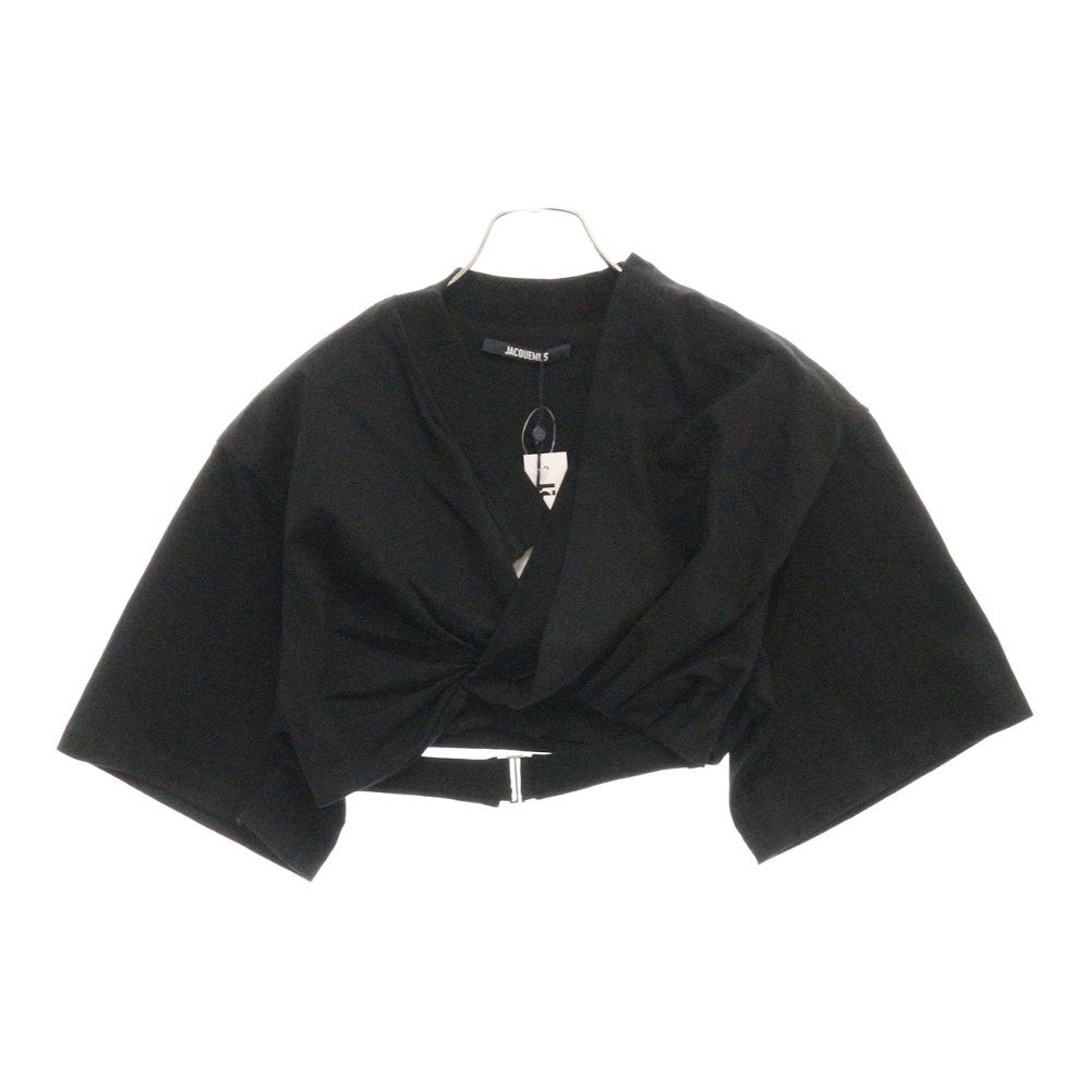 JACQUEMUS ジャックムス Vネック ウエストベルト クロップド ブラウス ブラック レディース 23H241TO076