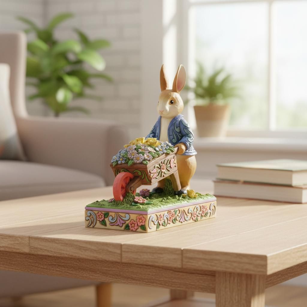 ピーターラビット 手押し車 15.5cm | ジムショア グッズ フィギュア 人形 置物 彫刻 ビアトリクス・ポター Jim Shore 正規輸入品