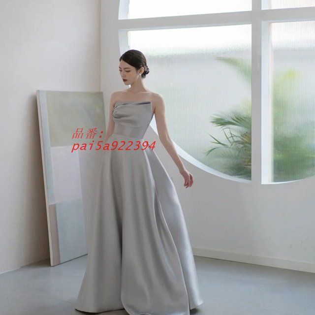 ウェディングドレス カラードレス 二次会 花嫁 パーティードレス ロングドレス 大きいサイズ シンプル 演奏会 4L 3L ステージ衣装 上品 発表会 オフショルダー pai5a922394