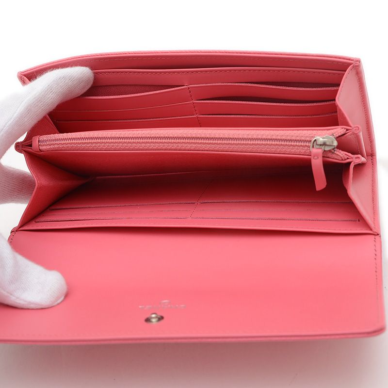 シャネル ココマーク 二つ折り長財布 キャビアスキン ピンク A50070  