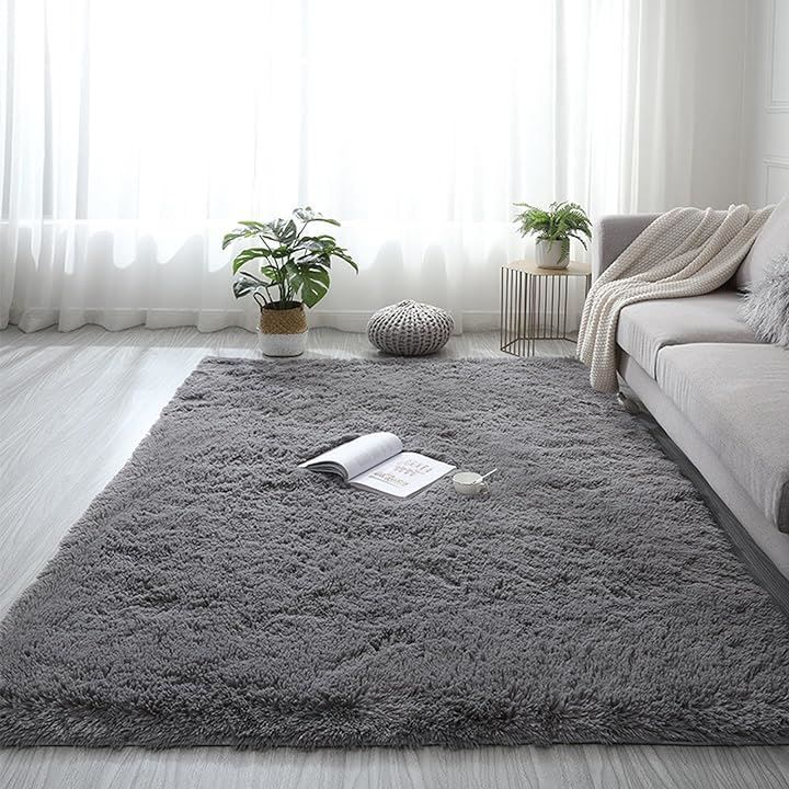 Lightton カーペット ラグマットグレー 120x160cm 折り畳み 長方形 極厚 夏用 ふわふわラグマット 洗える 抗菌 滑り止め 一年中使用 床暖房対応 絨毯