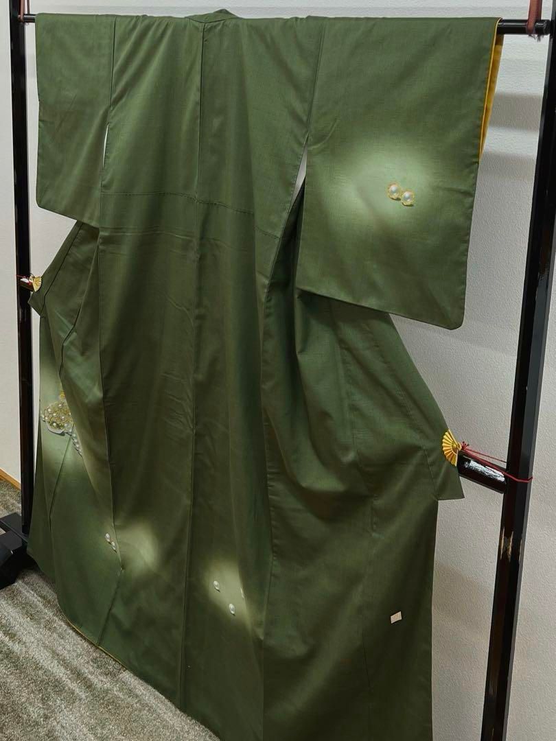 作家物 染紬 訪問着 金彩 銀彩 落款入 正絹 X569 - メルカリ