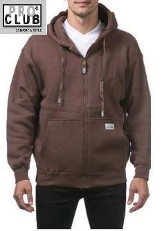 proclub-143　Brown　ブラウン　プロクラブ 　フルジップアップパーカー　　PROCLUB　FULL ZIP HOODIE フーディ ビックシルエット13OZ裏起毛 無地13オンス ゆったりサイズ　新品未使用