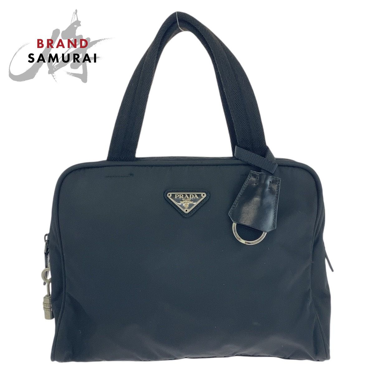 【極美品】プラダ テスートナイロンハンドバッグ ダイヤルロック ゴールド金具 美品 PRADA プラダ テスート 三角ロゴプレート ブラック 黒