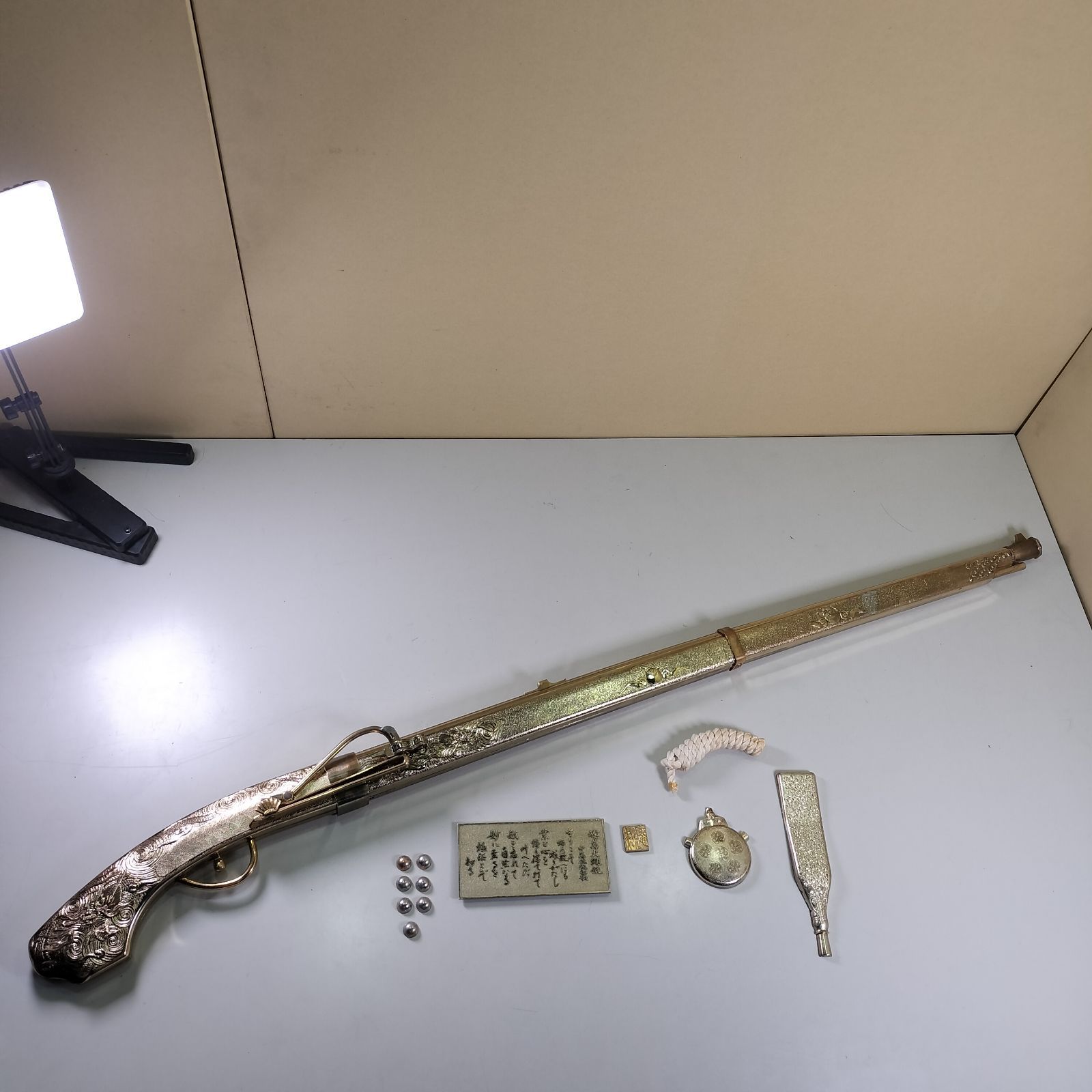 種子島 火縄銃 レプリカ 金色