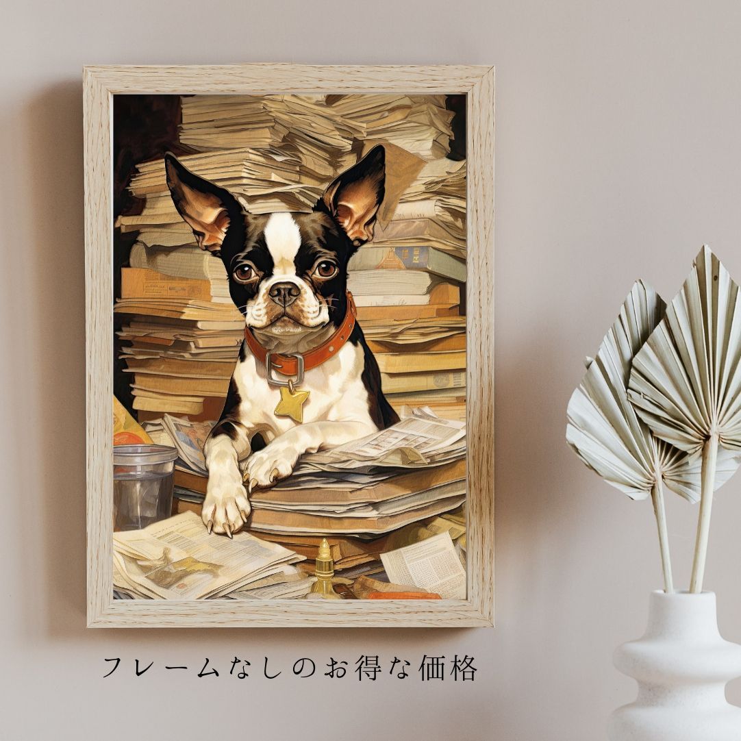 アクリル画 ボストンテリア　犬　宇宙　キャンバス　ポーリングアート　BAEZ3 4dd14e2f3db7ea25b4fa2152577b23
