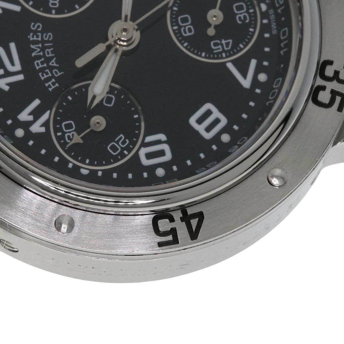  HERMES エルメス CL 2.315 クリッパー ダイバー クロノグラフ 腕時計 SS ラバー レディース その他 時計