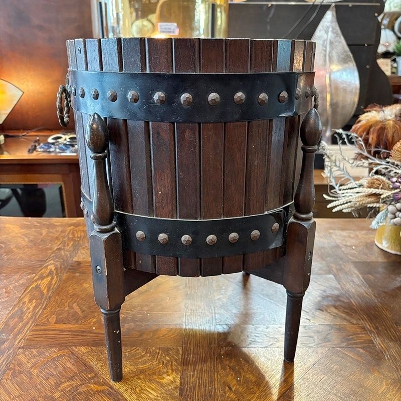 超激得，新作 カリモク 樽型 フラワーポット 40cm プランターカバー