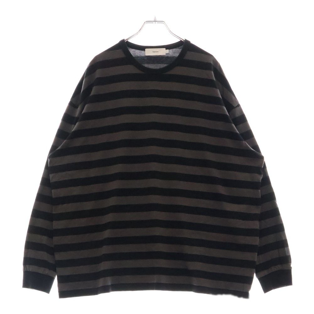 Graphpaper (グラフペーパー) Border L/S Tee ボーダー クルーネック長袖Tシャツ カットソー ブラック/グレー  GU211-70145B - メルカリ