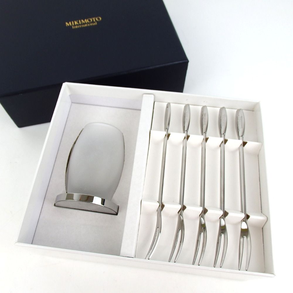 MIKIMOTO ミキモト 食器 フルーツピック 5点 ポット セット 15
