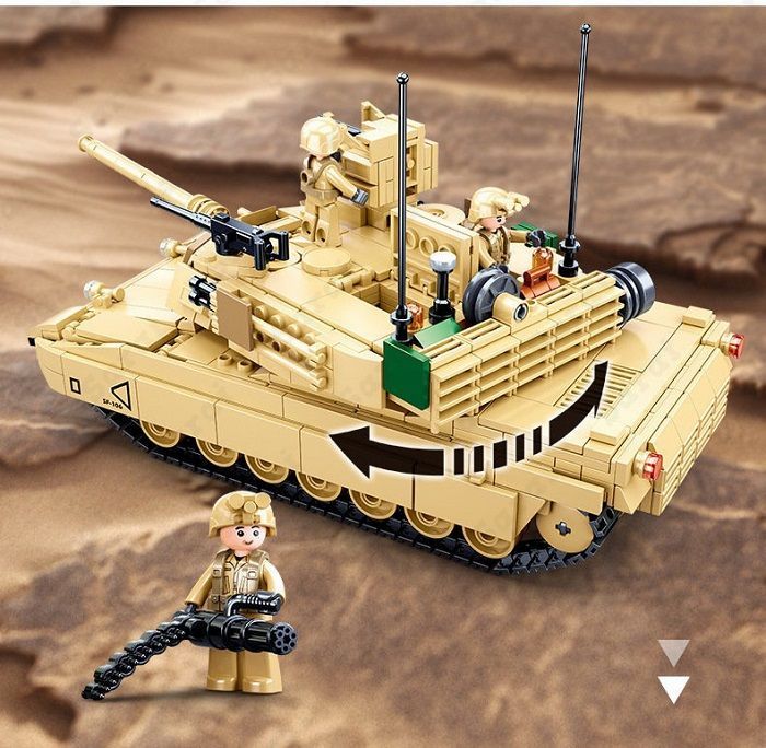 LEGO レゴ 互換 ブロック 模型 プラモデル 主力戦車 M1 エイブラムス アメリカ軍 US 米軍 ミニフィグ 大人 ミリタリー 子供 こども 互換品  フィギュア 人形 軍隊 軍事 兵隊 武器 兵士 スワット 銃 誕プレ ギフト キッズ 男の子 おもちゃ -