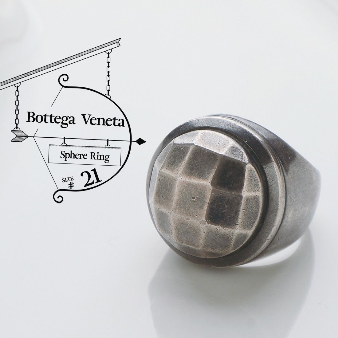 BOTTEGA VENETA リング silver Ag925 21号