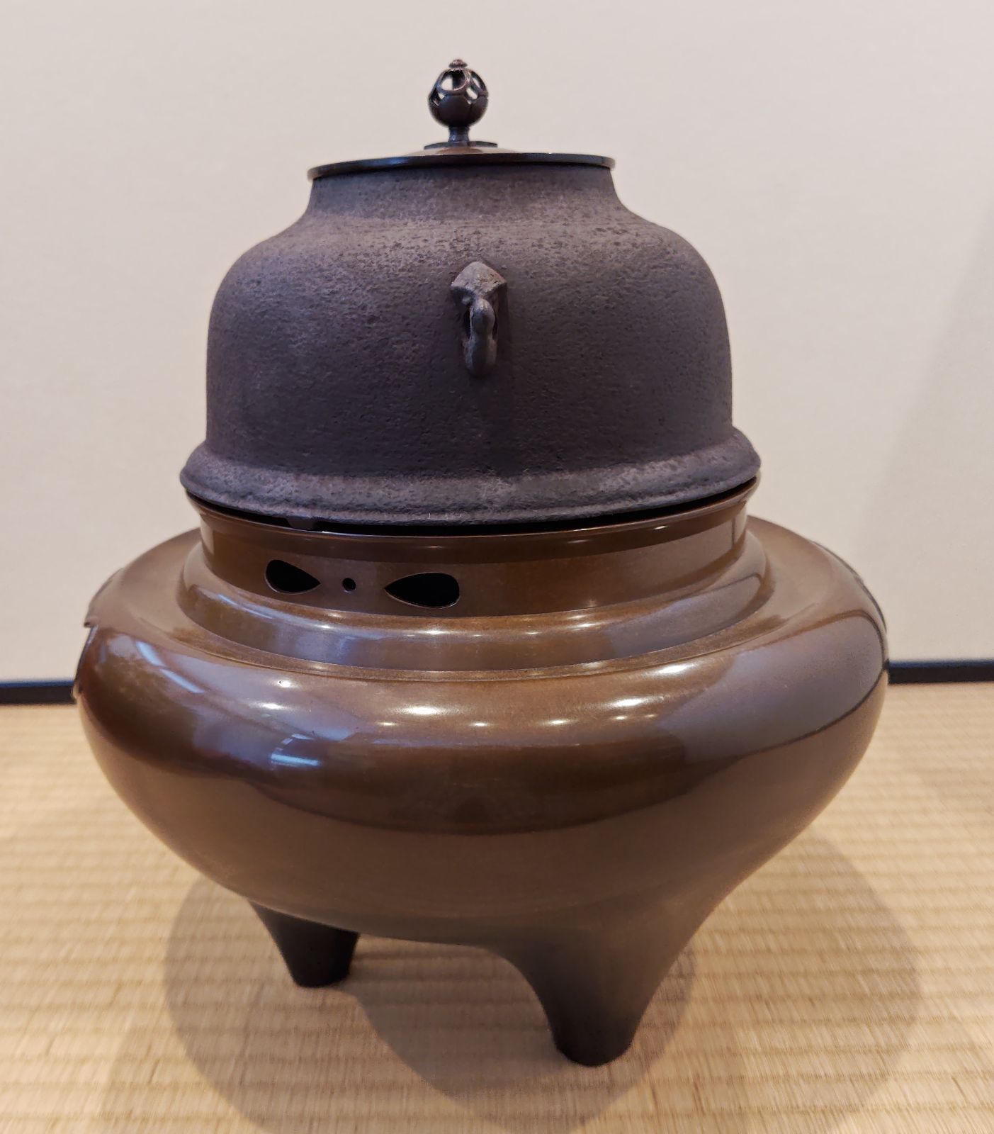 唐銅 畠春斎釜添