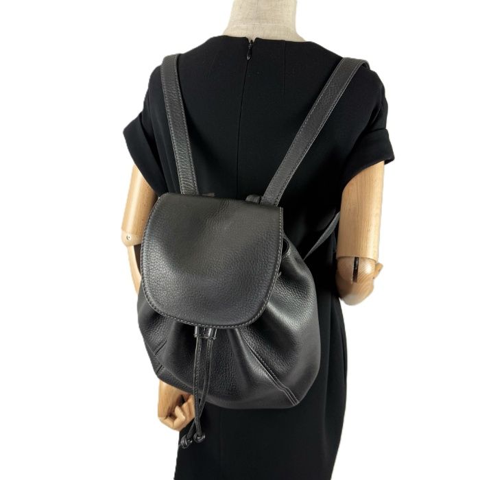 美品　未使用級　COACH コーチ　リュック　デイパック　レザー　巾着　ブラック 極美品☆ コーチ レザー 巾着 リュック デイパック 鞄 黒