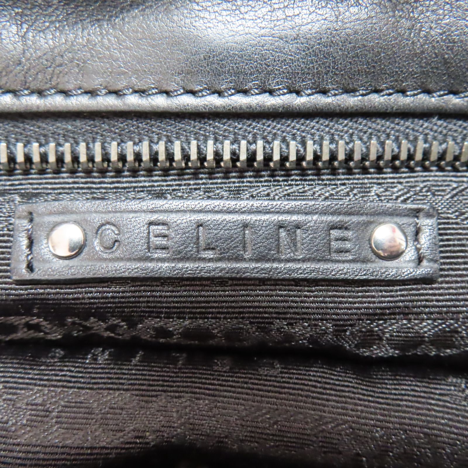 M11 美品 CELINE セリーヌ ビタースウィート マカダムロゴ刺繍  