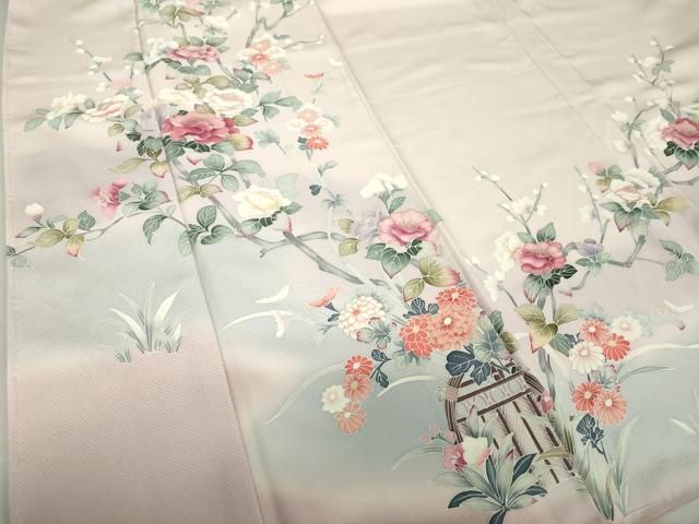 平和屋着物○訪問着 枝花文 暈し染め 金彩 正絹 逸品 DAAS3679ps